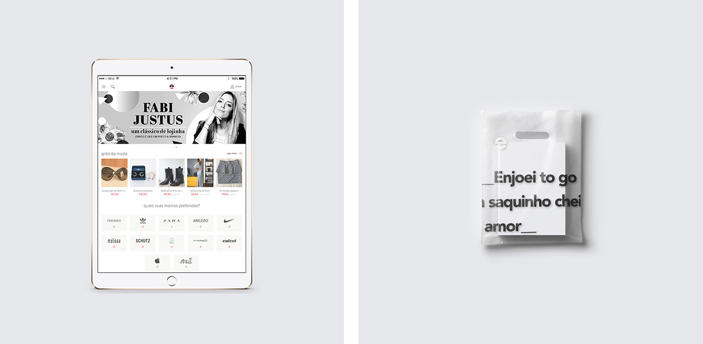 巴西時(shí)尚女裝 Enjoei 企業(yè)品牌&mdash;&mdash;品牌形象設(shè)計(jì)與策劃，時(shí)尚服裝品牌設(shè)計(jì)，深圳品牌設(shè)計(jì)，品牌形象策劃，左右格局
